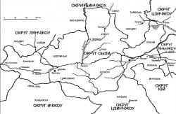 Рис. 1. Карта столичного округа Сыли и прилегающих районов.