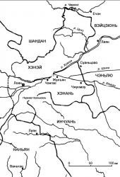 Рис. 2. Карта окресностей Лояна во время кампании 190–191 гг.