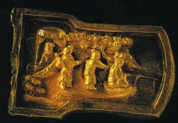 Поясное украшение. Золото, чеканка, гравировка. Эпоха Юань