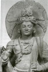 <em>Гандхарская школа. Статуя Бодхисаттвы (выс. 120 см, из коллекции Музея Гиме)</em>