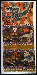 Шелковая ткань кэ-сы с зооморфным и цветочным декором. XI-XII вв.