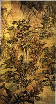 Лань Ин. Горы Хуашань в разгар осени. Шелк, тушь, краски.